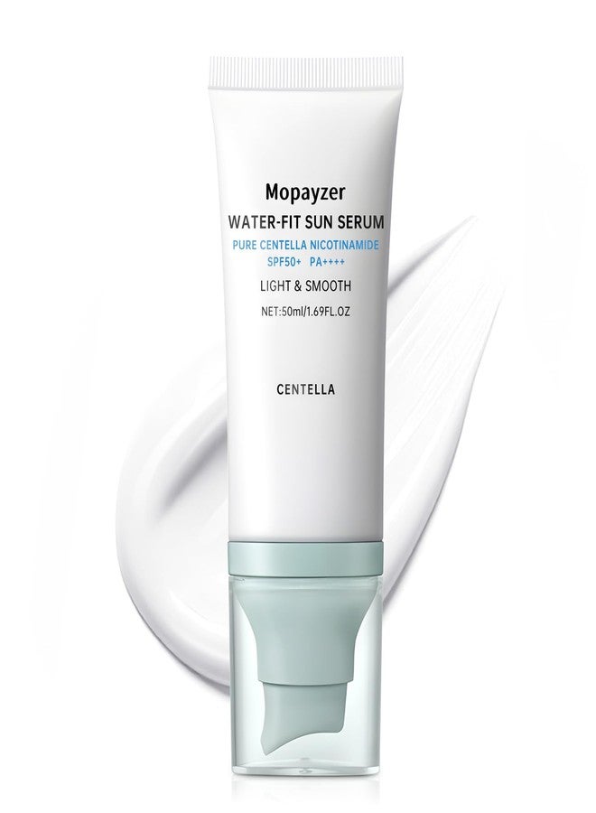 mopayzer Centella Sunscreen SPF 50, Hyalu Cica Sunscreen for Face, Water Resistant Strong UV Protection No White Cast, Madagascar Face Sun Screen Oil Free, Water Fit Sun Serum(Blue 1) - Image 1